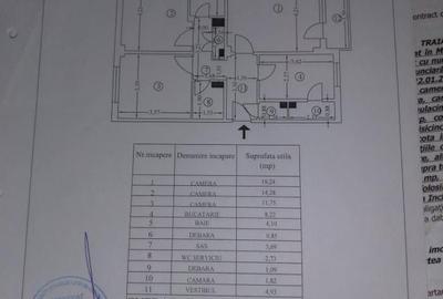 Apartament cu 3 camere decomandat în Baicului