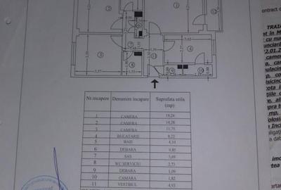Apartament cu 3 camere decomandat în Baicului