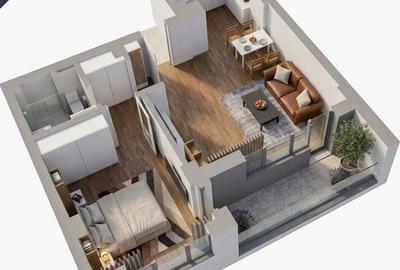 Apartament cu 2 camere în Nord