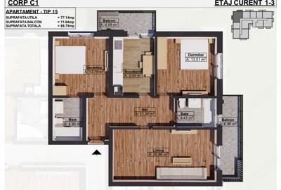 Apartament cu 2 camere decomandat în Dobroești
