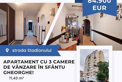 Apartament cu 3 camere decomandat în Central