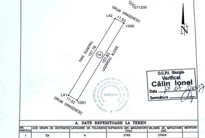 Teren de 2765 mp, în Central