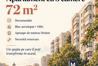 Apartament cu 3 camere decomandat în Dristor