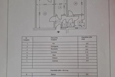 Apartament cu 2 camere decomandat în Central