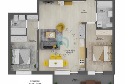 Apartament cu 3 camere în Șelimbăr