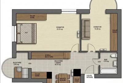 Apartament cu 2 camere, mobilat în Mărăști - 1