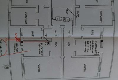 Apartament cu 3 camere decomandat în Tractorul - 2