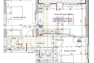 Apartament cu 3 camere în Metalurgiei