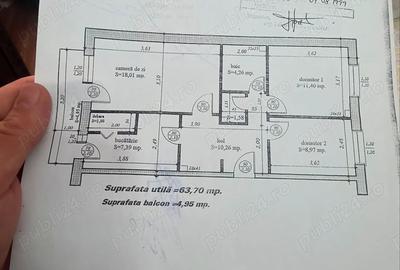 Apartament cu 3 camere decomandat în Central