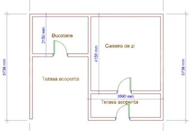 Casă cu 2 camere cu Teren 360 Mp în Central