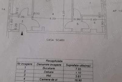 Apartament cu 2 camere semidecomandat în Central