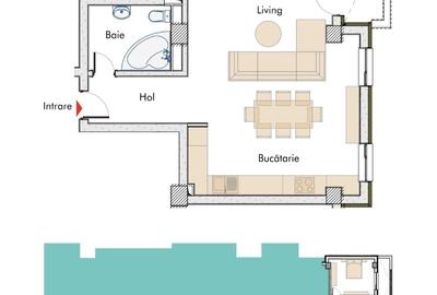 Apartament cu 2 camere semidecomandat în Curtești - 1