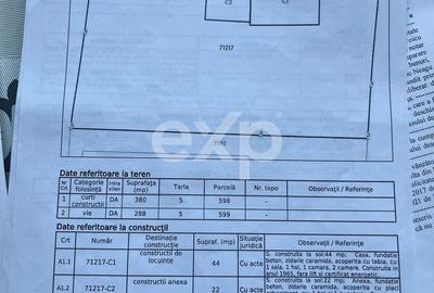 Casă cu 2 camere cu Teren 668 Mp în Petrești