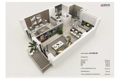 Apartament cu 2 camere semidecomandat în Tractorul - 1