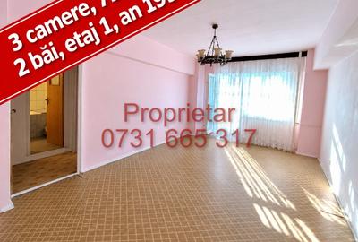 Apartament cu 3 camere semidecomandat în Tei