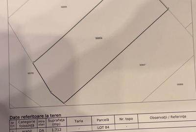Teren de 1712 mp, în Exterior Vest