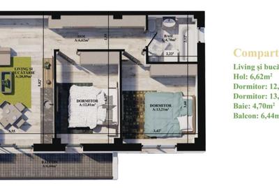 Apartament cu 3 camere decomandat în Fălticeni