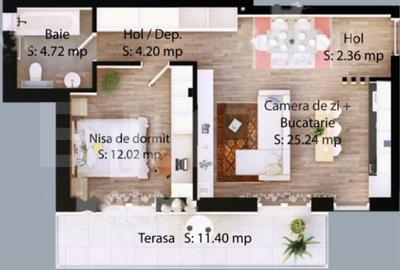 Apartament cu 2 camere decomandat în Careiului
