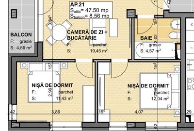 Apartament cu 3 camere semidecomandat în Apahida