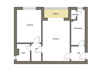 Apartament cu 2 camere semidecomandat în Aurel Vlaicu