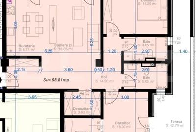 Apartament cu 3 camere decomandat în Aradului