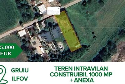 Teren Construcții intravilan de 1000 mp, în Gruiu
