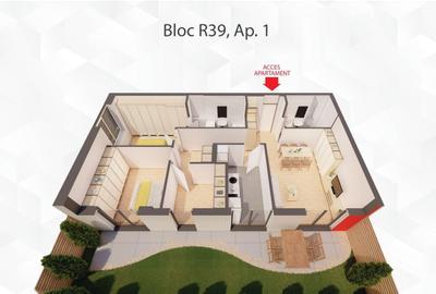 Apartament cu 3 camere decomandat în UTA - 4
