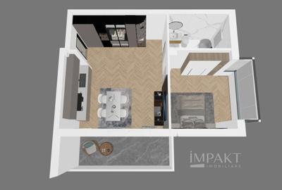 Apartament cu 2 camere semidecomandat în Florești