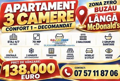 Apartament cu 3 camere decomandat în Ultracentral