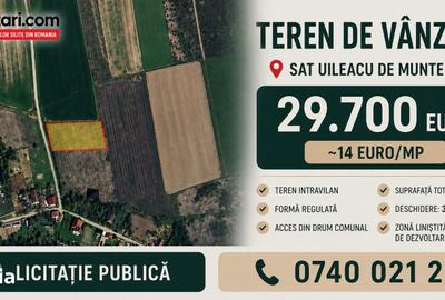 Teren de 2119 mp, în Paleu