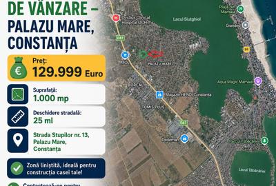 Teren de 1000 mp, în Palazu Mare