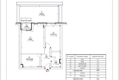 Apartament cu 2 camere semidecomandat în Torontalului