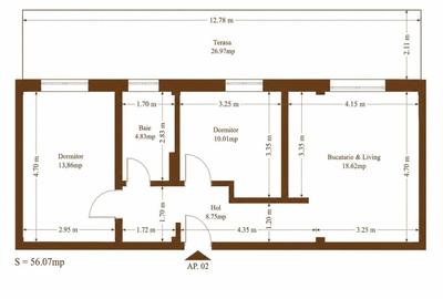 Apartament cu 3 camere decomandat în Plopi - 16