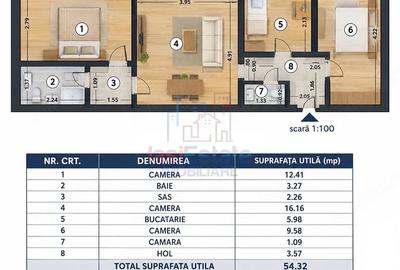 Apartament cu 3 camere în Filiași
