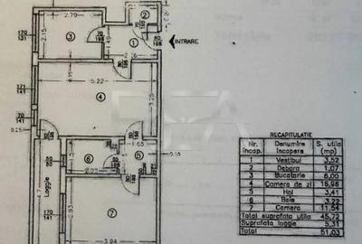 Apartament cu 2 camere semidecomandat în Veteranilor