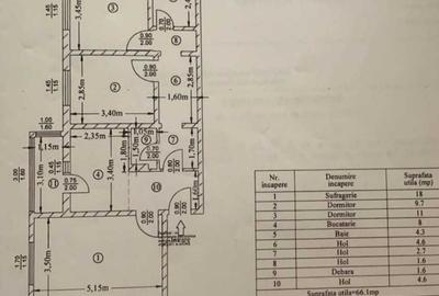 Apartament cu 3 camere decomandat în Central