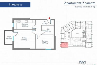 Apartament cu 2 camere decomandat în Militari