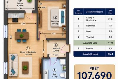 Apartament cu 2 camere decomandat în Odăi - 3