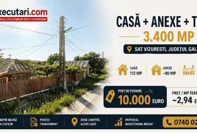 Casă individuală cu 4 camere cu Teren 3400 Mp în Buciumeni