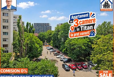 Apartament cu 3 camere semidecomandat în Titan