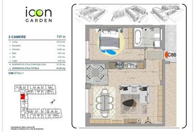 Apartament cu 2 camere decomandat în Moșilor