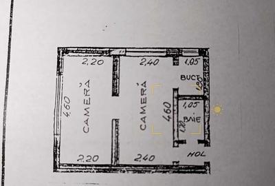 Apartament cu 2 camere semidecomandat în Central