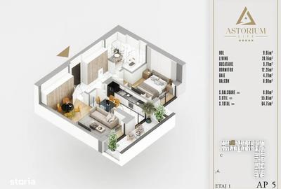 Apartament cu 2 camere în Industriilor