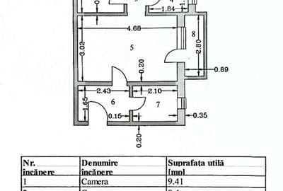 Apartament cu 3 camere semidecomandat în Morăreni