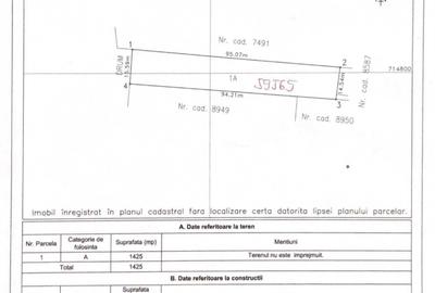 Teren de 1425 mp, în Exterior Vest