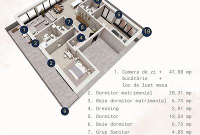 Apartament cu 3 camere decomandat în Tomis Plus - 2