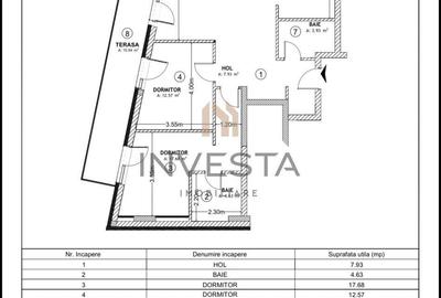 Apartament cu 3 camere semidecomandat în Central