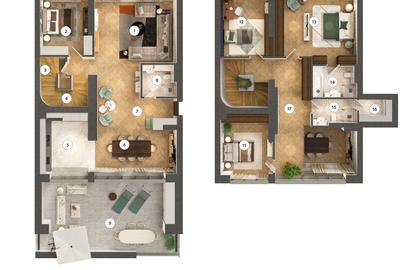 Penthouse cu 5 camere decomandat în Pipera - 2