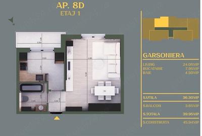 Apartament cu 2 camere decomandat în Vidra