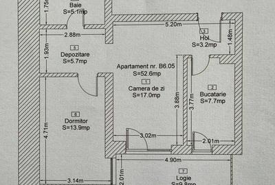 Apartament cu 2 camere semidecomandat în Exterior Vest